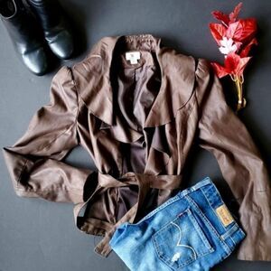 💍 Worthington Brown Pleather Jacket